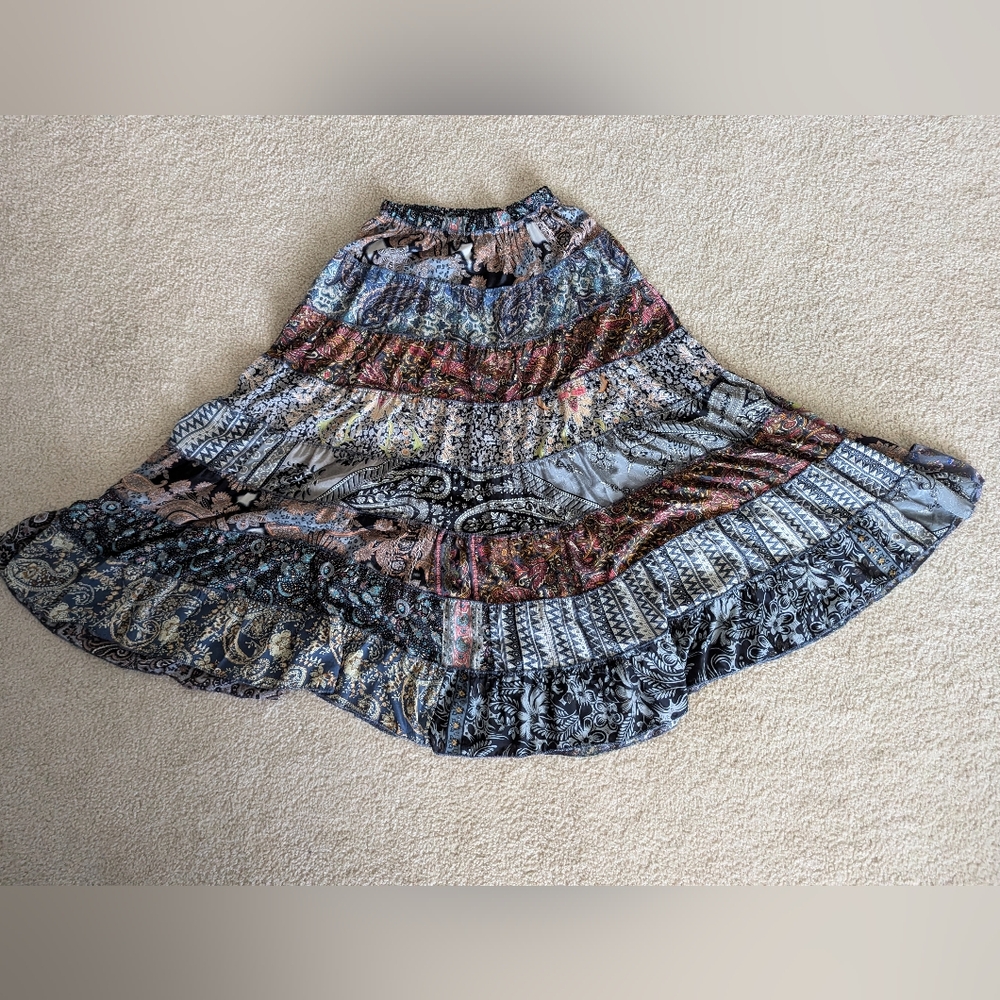 COPY - Cienna hippy recycled sari/ patchwork boho skirt